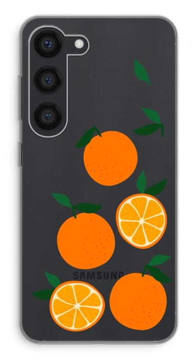 Case Company® - Hoesje geschikt voor Samsung Galaxy S23 hoesje - Will you be my clementine - Soft Cover Telefoonhoesje - Bescherming aan alle Kanten en Schermrand