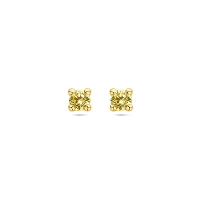 Oorknoppen Synth. Peridot 14K Geelgoud