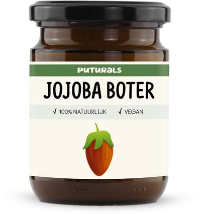 Puturals Jojoba Boter 100% Natuurlijk - 250ml - Hydrateert en Verzorgt Droge Huid - Rijk aan Vitamine E en Vetzuren - Natuurlijk Alternatief voor Body Butter en Bodylotion - Bruine Glazen Pot