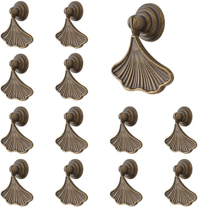Dailygoods- Handvatten Ginkgo Bladvorm - 12 Stuks - Hoogwaardig Zinklegering - Eenvoudig te Installeren - Geschikt voor Kasten en Deuren - Natuurlijke Touch - Kastknoppen