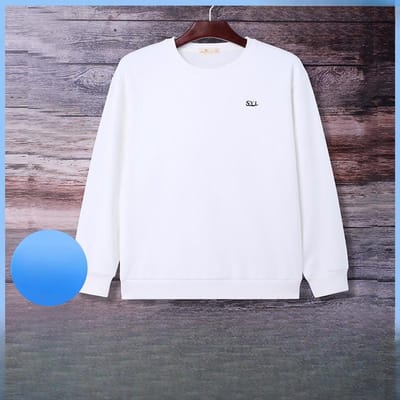 T-shirt à manches longues et col rond pour homme, nouveau modèle de printemps lourd, avec patch de transfert de chaleur époxy, chemise culturelle publicitaire 7XL blanc