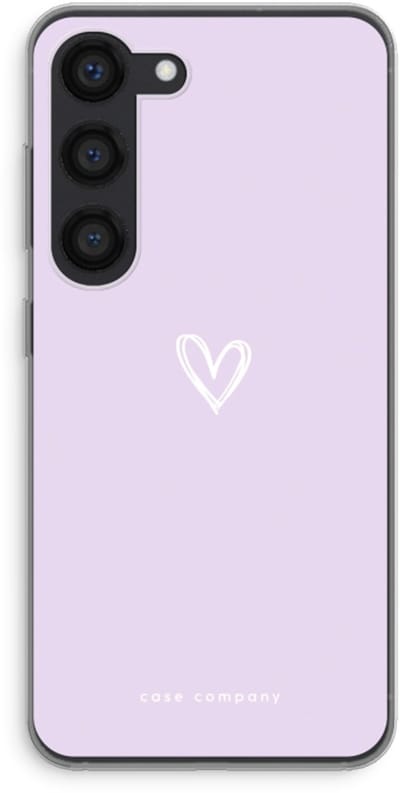 Case Company® - Hoesje geschikt voor Samsung Galaxy S23 hoesje - Klein hartje paars - Soft Cover Telefoonhoesje - Bescherming aan alle Kanten en Schermrand