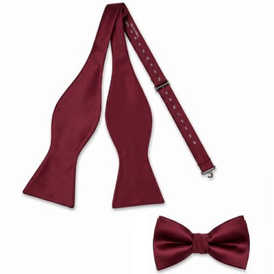 Sorprese Vlinderdas - Zelf Strikken - 100% Zijde - Bordeaux Rood - Vlinderstrik - Luxe Effen Bow Tie