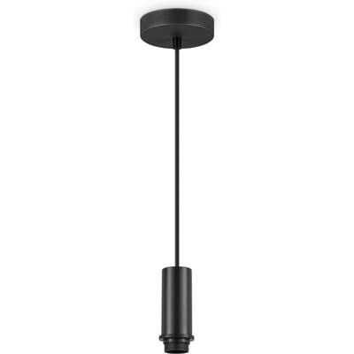 Fabric Hanglamp - 10/10/230 cm - inclusief de zwarte hanger en stoffen snoer - Met E27 lamphouder - Voor Lampenkap met doorsnede max.55cm - Voor Slaapkamers en Woonkamers