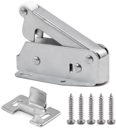 Dailygoods Loft Deuropener - Veerslot - Gebruiksvriendelijke Greep - Zilver - Ideaal voor Kasten - Geschikt voor Diverse Deuren