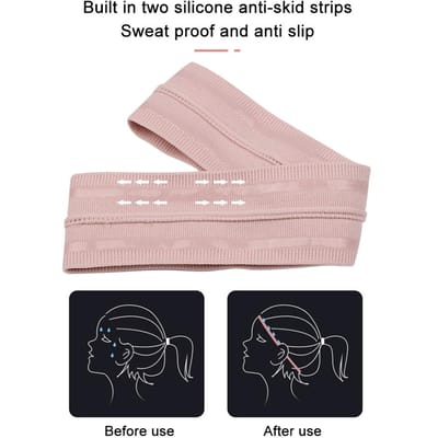 4 stuks sport hoofdband workout zweetband antislip ijszijde haarband oefening fitness hoofdbanden voor blauw/zwart