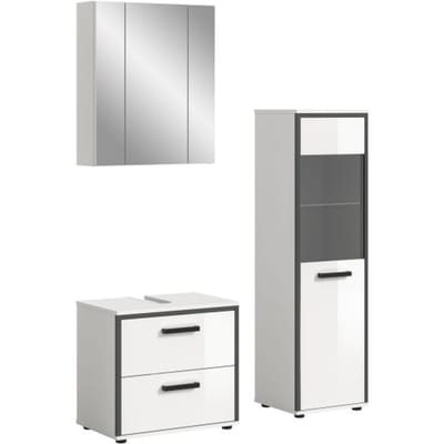 Furnilux Moderne 3-delige badcombinatie spiegelkast en wastafel met kast fsc® hout