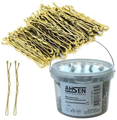 Professionele Golvende Haarklemmen 7 cm - Goudkleurige Haarspelden met Opbergdoos