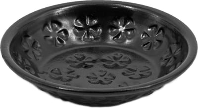 HomeBound by KY | Schaaltje bloemen metaal zwart | 10x7.5x1cm | metalen schaaltje