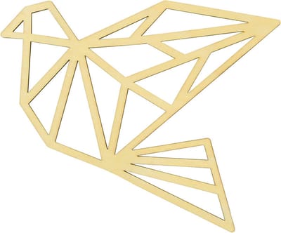 Vogel Geometrische Lijnen - DIY-Deco & Hobby/Creatief - Duurzaam & Onbehandeld Hout - 25.8x20x0.20cm