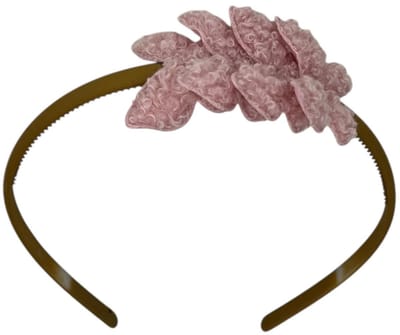 Diadeem met vlinders - khaki diadeem - teddy - oudroze