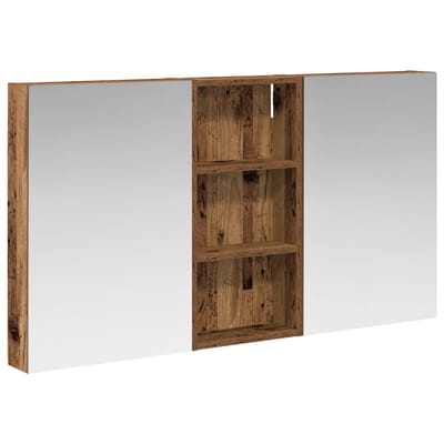 vidaXL - Badkamerkast - set - 3 - st - 110 - x - 10,5 - x - 60,5 - cm - Bewerkt - hout