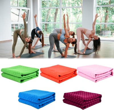 Yogahanddoek Sterpatroon - Pilates deken - Hete yoga - Absorberend antislip - 183 x 63 cm - Blauw