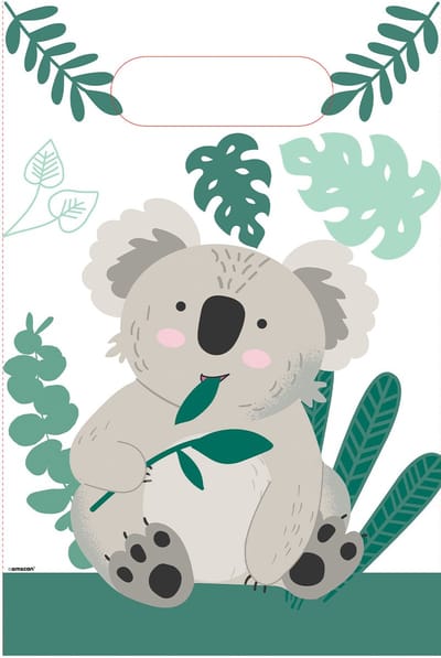 Amscan Feestzakjes Koala Junior Papier Groen/wit 6 Stuks