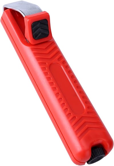 Verstelbare Kabelschaar en Mini Mes voor Draadstrippen en Crimpen van PVC en Rubber Kabels, Geschikt voor Transversaal en Langsgelijkt Peelen, Antislip Materiaal, 828 mm