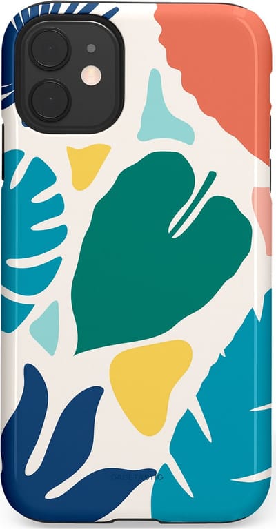 Casetastic Hoesje Geschikt voor Apple iPhone 11 - Stijlvolle Beschermende Duo-layer Case - Moderne Kunstbladeren