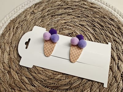 Antislip haarspeldjes Ice cream Paars - baby knipje - kinderknipjes - eerste knipje - haarspeldjes kinderen - kinderknipjes - haarspeldjes - kraam cadeau - baby knipjes - haarspeldjes voor kinderen - haarknipjes - Bloem knipjes -knipjes voor kinderen