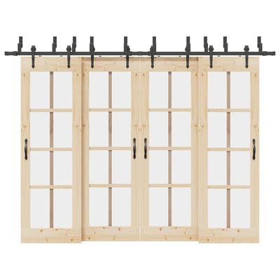 vidaXL - Doos - met - onderdelen - voor - schuifdeur - 305 - cm - staal - zwart