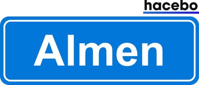 Hacebo - Plaatsnaam Sticker - 29x10 CM - Almen sticker - Verkeersborden sticker - grappige cadeaus - Almen
