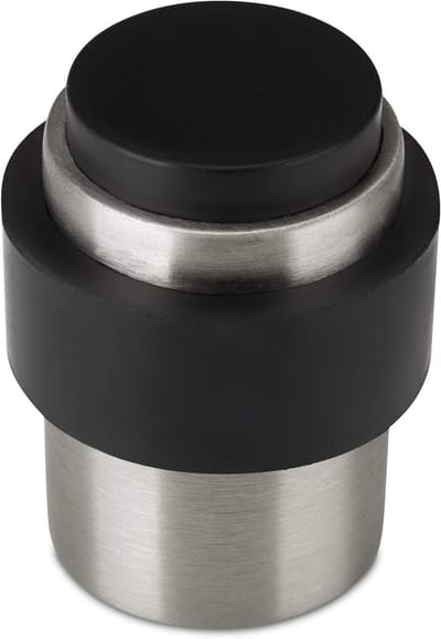 Deurstopper Set - Wandbeschermer - Voorkom Schade - Echt RVS Geborsteld - 3 Stuks Ø 35 mm - Zwart