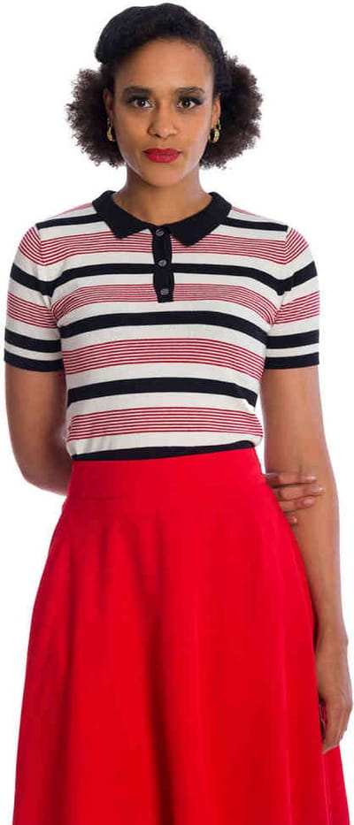 Banned - AUDRY STRIPE Top - S - Rood