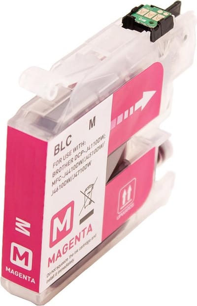 ABC huismerk inkt cartridge geschikt voor Brother LC-125XLM LC-125XL magenta voor DCP-J4110DW DCP-J4110W MFC-J4310DW MFC-J4410DW MFC-J4510DW MFC-J4610DW MFC-J4710DW MFC-J6520DW MFC-J6720DW MFC-J6920DW
