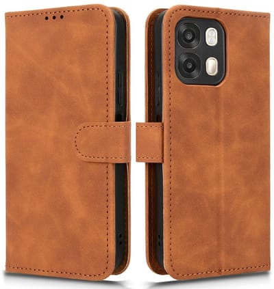 Coverup Hoesje - Geschikt voor OPPO A6 5G Hoesje - Coverup Book Case - Bruin