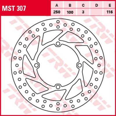 Remschijf TRW MST307, 1 Stuk