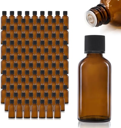 Oputec 143 x 30ml druppelflesjes – bruine apothekersflesjes met druppelinzet – lekvrij & kindveilig