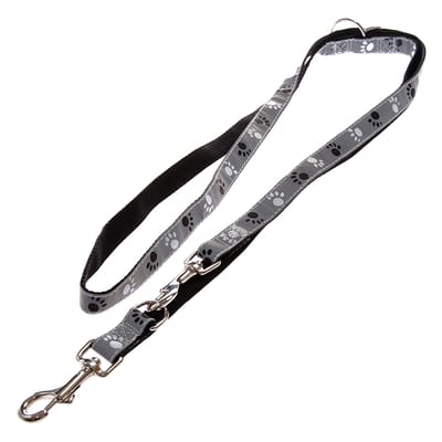 Trixie Zilver Reflect adjustable leash M-L: 2.00 m/20 mm black/silver Grijs