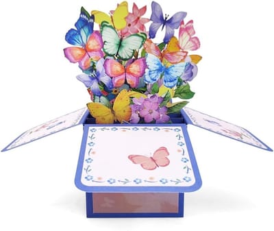 3D Bloem Kaart met Vlinder Decoraties en Envelop voor Verjaardag, Moederdag en Jubileum Geschenken voor Vrouwen, Moeders en Grootmoeders