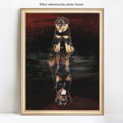 Diamant peinture animaux perles passe-temps et artisanat 5D diamant broderie chiens point de croix 20X30 gray