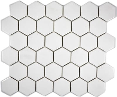 Mozaïek Tegels - Keramische Tegels - Wand Decoratie - Ongeglazuurd Mat - Zeshoekig 1 Matte - Wit