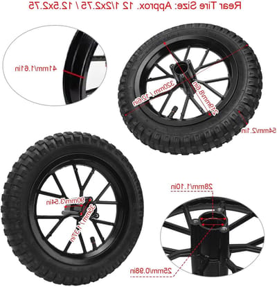 Achterwielrandbanden 12.5x2.75 voor 2-takt Pocket Fiets - Verbeterde Grip, Tractie en Duurzaamheid