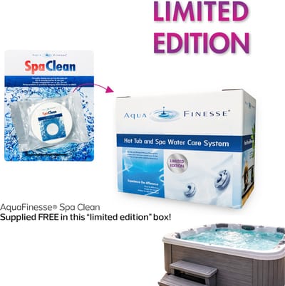 Aquafinesse spa actie : gratis Spa Clean tablet ! Limited edition.