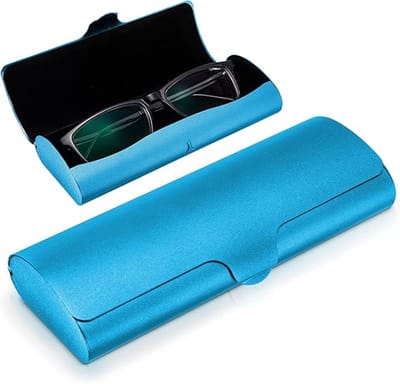 Brillenkoker - 15*6*3cm - Aluminium brillenkoker - Ultradunne leesbrillenkoker - Slijtvast en praktisch - Draagbaar voor op reis - Metaal - Harde beschermhoes voor brillen - Geschikt als cadeau voor vrienden en familie - Blauw