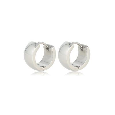 My Bendel - Edelstalen Oorring 7mm x 9mm - Stralende Stalen Oorringen: Compacte Elegantie - met Luxe Cadeauverpakking | Sieraden Voor Dames