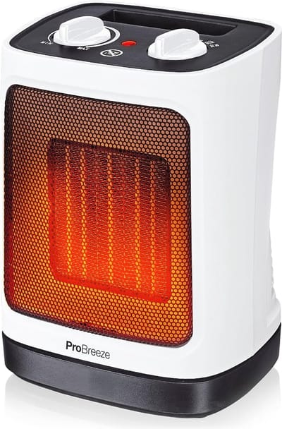 Mini Keramische Ventilatorkachel - Ruimteverwarmer met Oscillatie en 2 Warmteinstellingen (2000W)