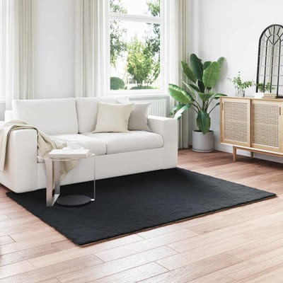 vidaXL - Antislip - vloerkleed - van - imitatie - konijnenbont - OLITE - Zwart