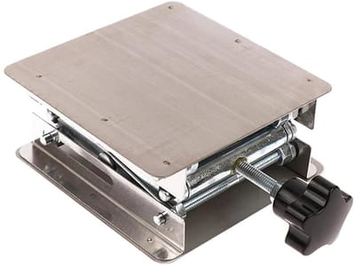 Heftafel - Hefplatform Houtbewerking - Apparatuur Ondersteunen - Handmatig Verstelbaar - 10x10cm - Zilver