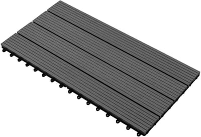 Terrasplanken - Balkontegels Tuintegels - Buitenruimte Verfraaien - Duurzaam WPC Materiaal - 60 x 30 cm - Zwart