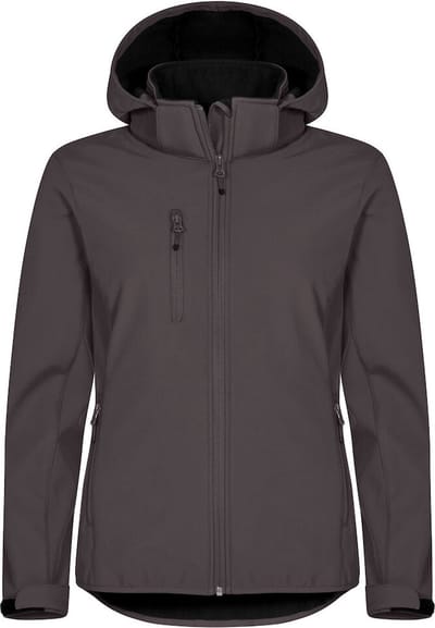 Clique Softshell jas met Capuchon Basic Dames - Donkergrijs - Maat S