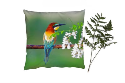 Sierkussens - Kussentjes Woonkamer - 40x40 cm - Vogel - Bijeneter - Bloemen