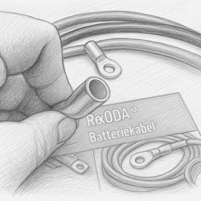 Batterijkabel 70mm2 met 4x M8 kabelschoen en 2m kabel in rood en zwart