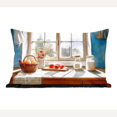 Sierkussens - Kussentjes Woonkamer - 60x40 cm - Stilleven - Keuken - Doorkijk - Vintage