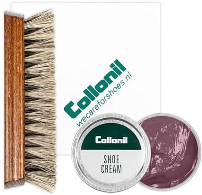 Collonil schoenpoets | Schoenpoets set | Shoe cream | Borstel | Poetsdoek | Kleur: Rosewood