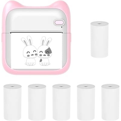 Mini imprimante photo de poche, machine d'impression thermique portable 190 dpi, connexion BT sans fil pour P-1 rose