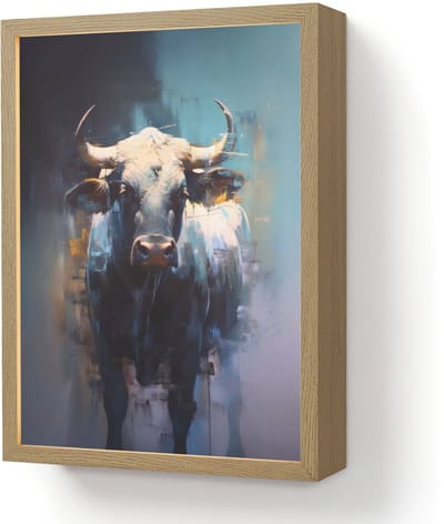 Wandlamp 30x40 cm - Oplaadbaar - Stier - Zwart - Abstract - Horens - Wandlampen binnen woonkamer - Slaapkamer lamp - Decoratieve nachtlamp - Vloerlamp draadloos