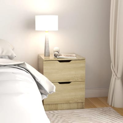 vidaXL - Nachtkastjes - 2 - st - 40x40x50 - cm - bewerkt - hout - sonoma - eikenkleurig