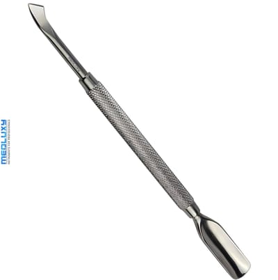 MEDLUXY® - Bokkepootje & Nagelriemmesje - RVS - totale lengte 14 cm [cuticle pusher & cleaner, nagelriemduwer en nagelriemverwijderaar]